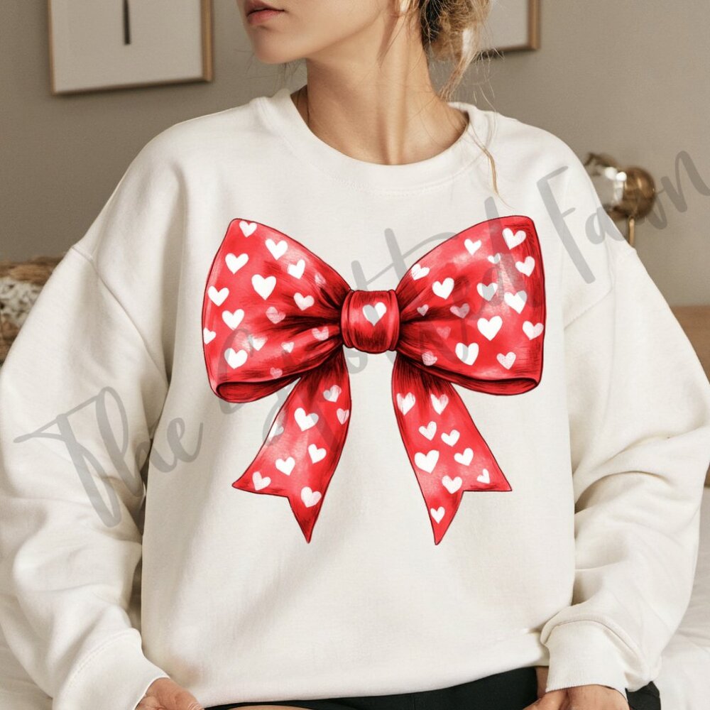 Valentine's Day Heart Bow DTF
